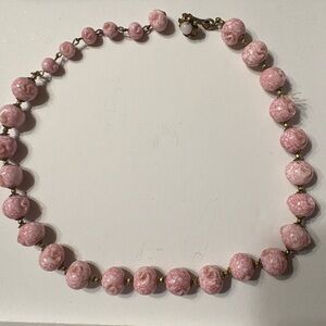 Signed Miriam Haskell Elegant Pink Beaded Necklace